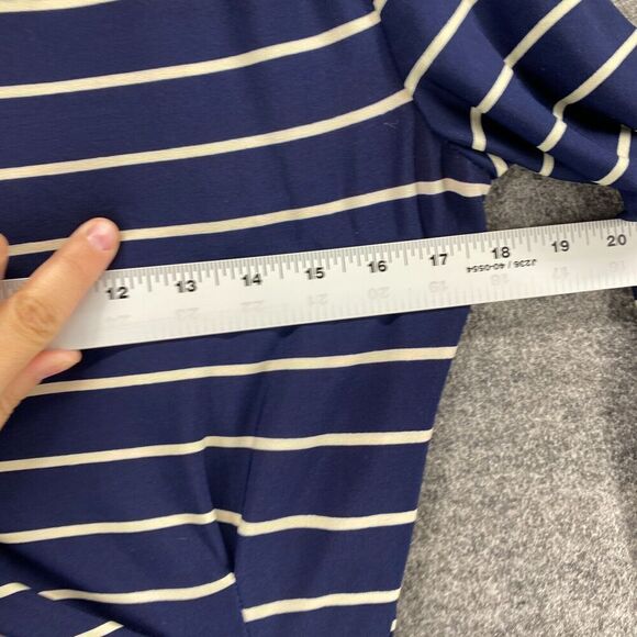 Jessica H Dress Women 6 Blue Striped Sheath Midi Zipper Lined Long Sleeve Casual - Picture 7 of 9